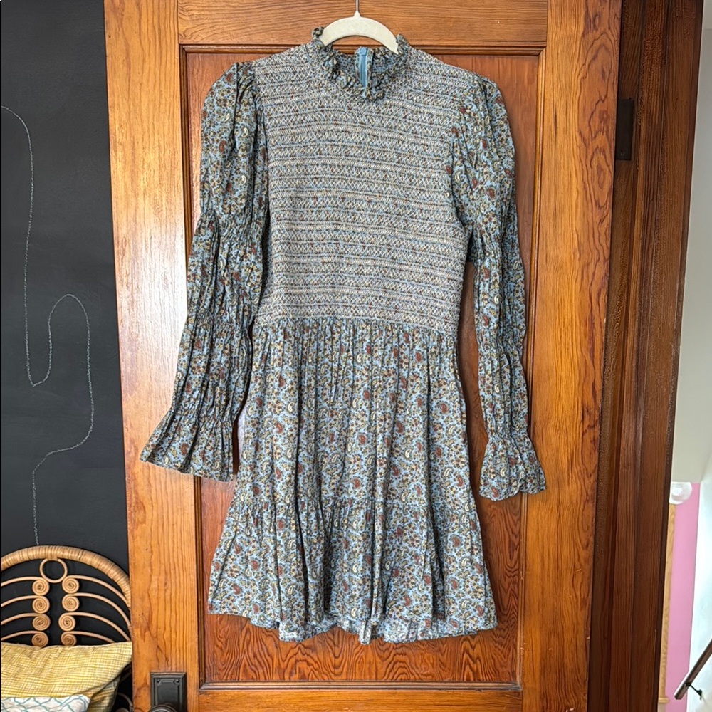 Doen EUC Cotton Floral Long-Sleeve Dress- Medium